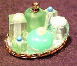 Dollhouse Miniature Small Perfume Tray-Green